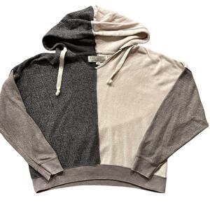 Vintage Havana Women’s Pink/ Brownish Gray Color Block Hoodie Sweatshirt Small